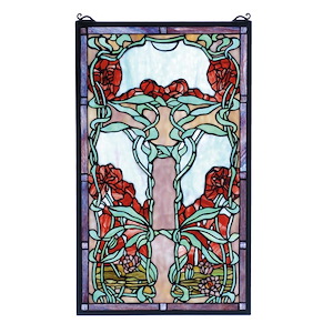 Nouveau Lily - 15 X 25 Inch Stained Glass Window