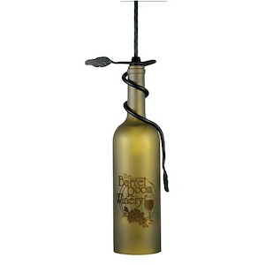 Personalized - 1 Light Wine Bottle Mini Pendant-3 Inches Wide - 1362339
