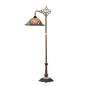 Tiffany Rosebush - 1 Light Bridge Arm Floor Lamp - 75727