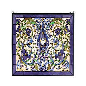 Floral Fantasy - 22 X 22 Inch Stained Glass Window