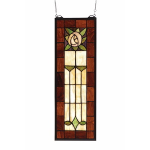 Pasadena Rose - 8 X 24 Inch Stained Glass Window - 75800