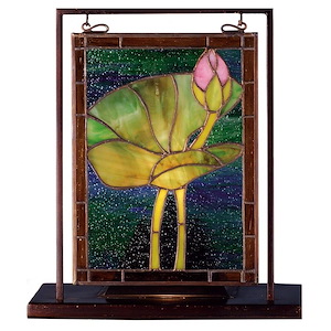 Tiffany Pond Lily - 1 Light Lighted Mini Tabletop Window