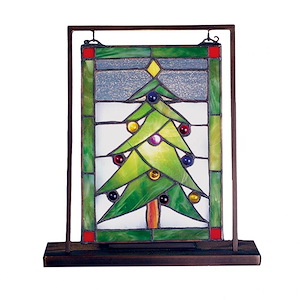 Christmas Tree - 1 Light Lighted Mini Tabletop Window