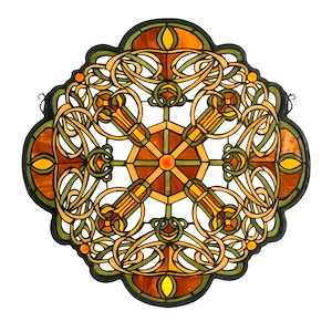 Galway Medallion - 25 X 25 Inch Stained Glass Window
