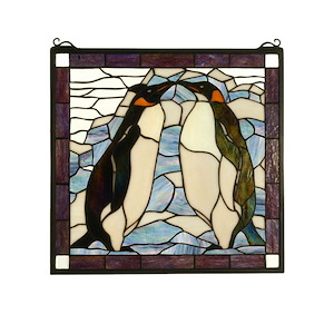Penguin - 19 X 19.5 Inch Stained Glass Window