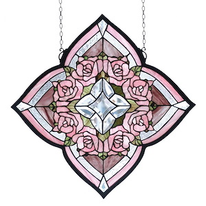 Ring Of Roses - 20 X 20 Inch Stained Glass Window