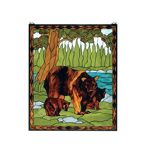 Brown Bear - 25 X 30 Inch Stained Glass Window