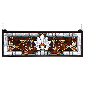 Beveled Ellsinore - 28 X 9 Inch Transom Stained Glass Window - 75938