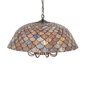 Tiffany Fishscale - 9 Light Pendant-16 Inches Tall and 12 Inches Wide