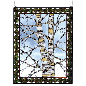 Birch Tree In Winter - 28 X 36 Inch Stained Glass Window