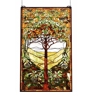 Tiffany Tree Of Life - 29 X 48 Inch Stained Glass Window