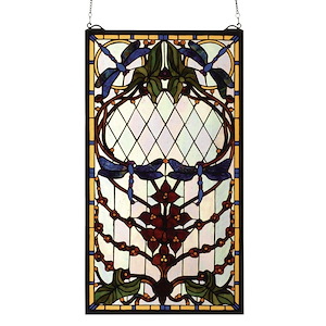 Dragonfly Allure - 14 X 25 Inch Stained Glass Window