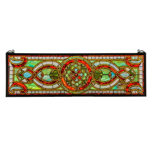 Evelyn In Topaz Transom - 35 X 11 Inch Stained Glass Window