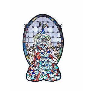 Peacock Profile - 12 X 19 Inch Stained Glass Window - 76025