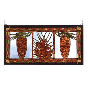 Pinecone - 36 X 18 Inch Stained Glass Window - 76116
