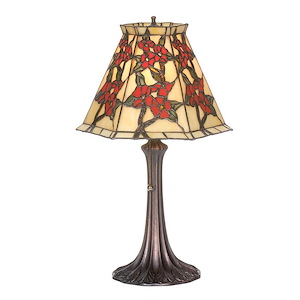 19 Inch High Oriental Peony Accent Lamp