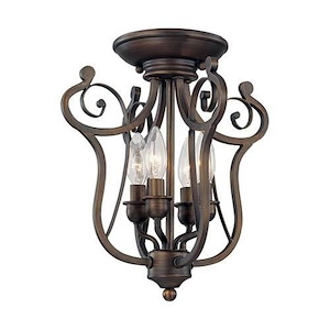 Chateau - 4 Light Semi-Flush Mount-14 Inches Tall and 12.5 Inches Wide