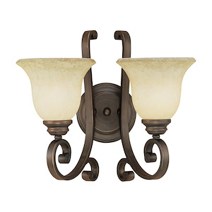 Oxford - 2 Light Wall Sconce-14 Inches Tall and 15 Inches Wide