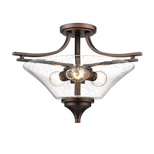 Natalie - 3 Light Semi-Flush Mount-13 Inches Tall and 19 Inches Wide - 708075