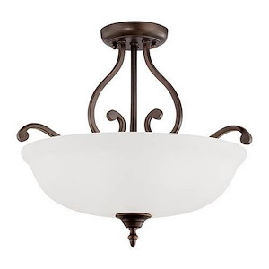 Courtney Lakes - 3 Light Semi-Flush Mount-15 Inches Tall and 18 Inches Wide