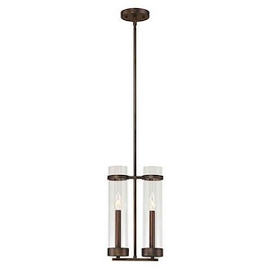 Milan - 2 Light Mini-Pendant-52.25 Inches Tall and 9 Inches Wide