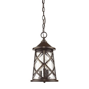3 Light Outdoor Mini Pendant-14.75 Inches Tall and 8 Inches Wide
