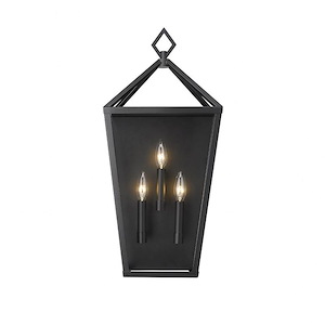 Arnold - 3 Light Outdoor Wall Sconce-11 Inches Tall and 24 Inches Wide