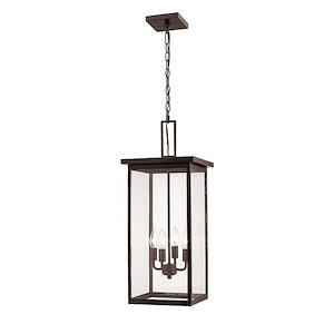 Barkeley - 4 Light Outdoor Hanging Lantern-27 Inches Tall and 11 Inches Wide
