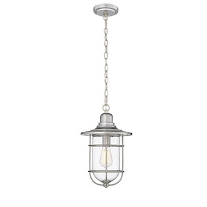 1 Light Outdoor Hanging Lantern-81.4 Inches Tall and 10 Inches Wide