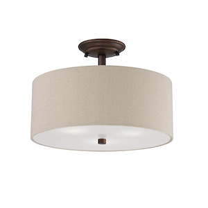Jackson - 3 Light Semi-Flush Mount-11.25 Inches Tall and 15 Inches Wide