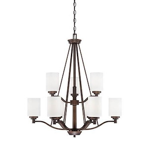 Durham - 9 Light 2 Tier Chandelier-33 Inches Tall and 28.88 Inches Wide