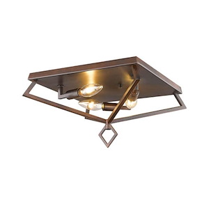 3 Light Flush Mount-7 Inches Tall and 13 Inches Wide