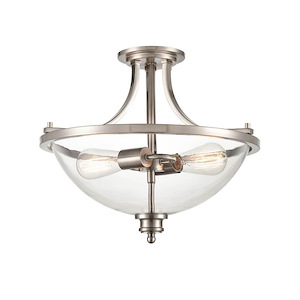 Forsyth - 2 Light Semi-Flush Mount-17 Inches Tall and 14.75 Inches Wide - 928088