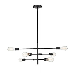 Decco - 6 Light Pendant-74 Inches Tall and 25.5 Inches Wide
