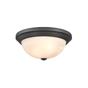 2 Light Flush Mount-5.5 Inches Tall and 13 Inches Wide