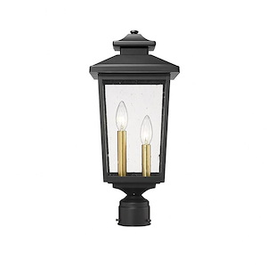 Eldrick - 2 Light Outdoor Post Lantern-18.8 Inches Tall and 8.3 Inches Wide