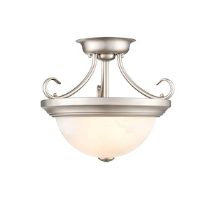 2 Light Semi-Flush Mount-11.5 Inches Tall and 13 Inches Wide