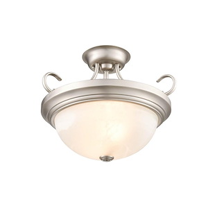 2 Light Semi-Flush Mount-12 Inches Tall and 15 Inches Wide
