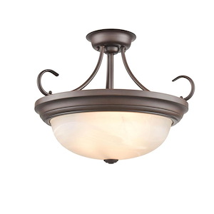 3 Light Semi-Flush Mount-15 Inches Tall and 17 Inches Wide