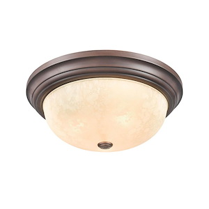 3 Light Flush Mount-5.5 Inches Tall and 15 Inches Wide