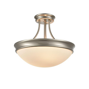 3 Light Semi-Flush Mount-15 Inches Tall and 14 Inches Wide