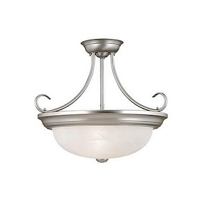 3 Light Flush Mount-15 Inches Tall and 17 Inches Wide