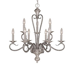 Devonshire - 9 Light Two Tier Chandelier-24.5 Inches Tall and 25.5 Inches Wide