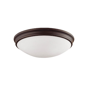 3 Light Flush Mount-5.5 Inches Tall and 14 Inches Wide