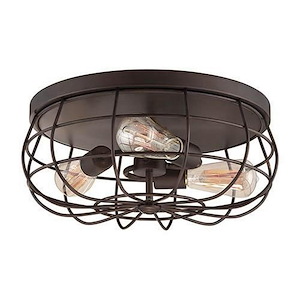 Neo-Industrial - 3 Light Flush Mount-7 Inches Tall and 15.5 Inches Wide - 708518