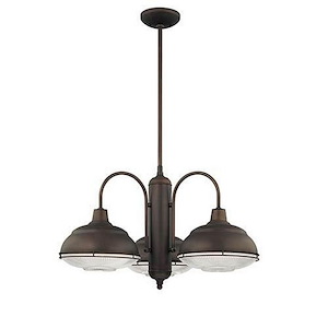 Neo-Industrial - 3 Light Chandelier-53.5 Inches Tall and 27 Inches Wide