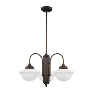 Neo-Industrial - 3 Light Chandelier-53 Inches Tall and 26 Inches Wide