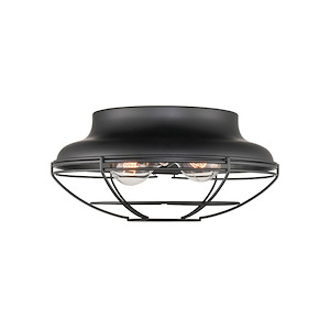 2 Light Outdoor Flush Mount-5.88 Inches Tall and 12.38 Inches Wide