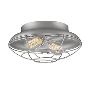 2 Light Outdoor Flush Mount-5.88 Inches Tall and 12.38 Inches Wide - 708503