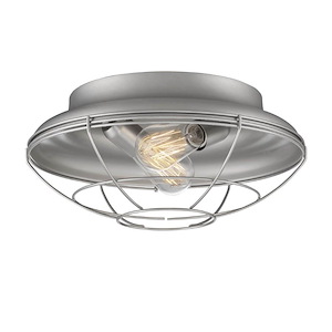 2 Light Outdoor Flush Mount-6.38 Inches Tall and 14.25 Inches Wide - 708502